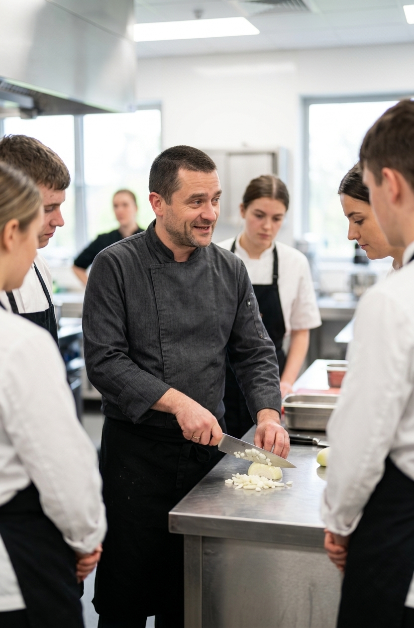 Lary podczas lekcji gotowania